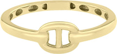 14K Yellow Gold Puff Mariner Polished Link Ring