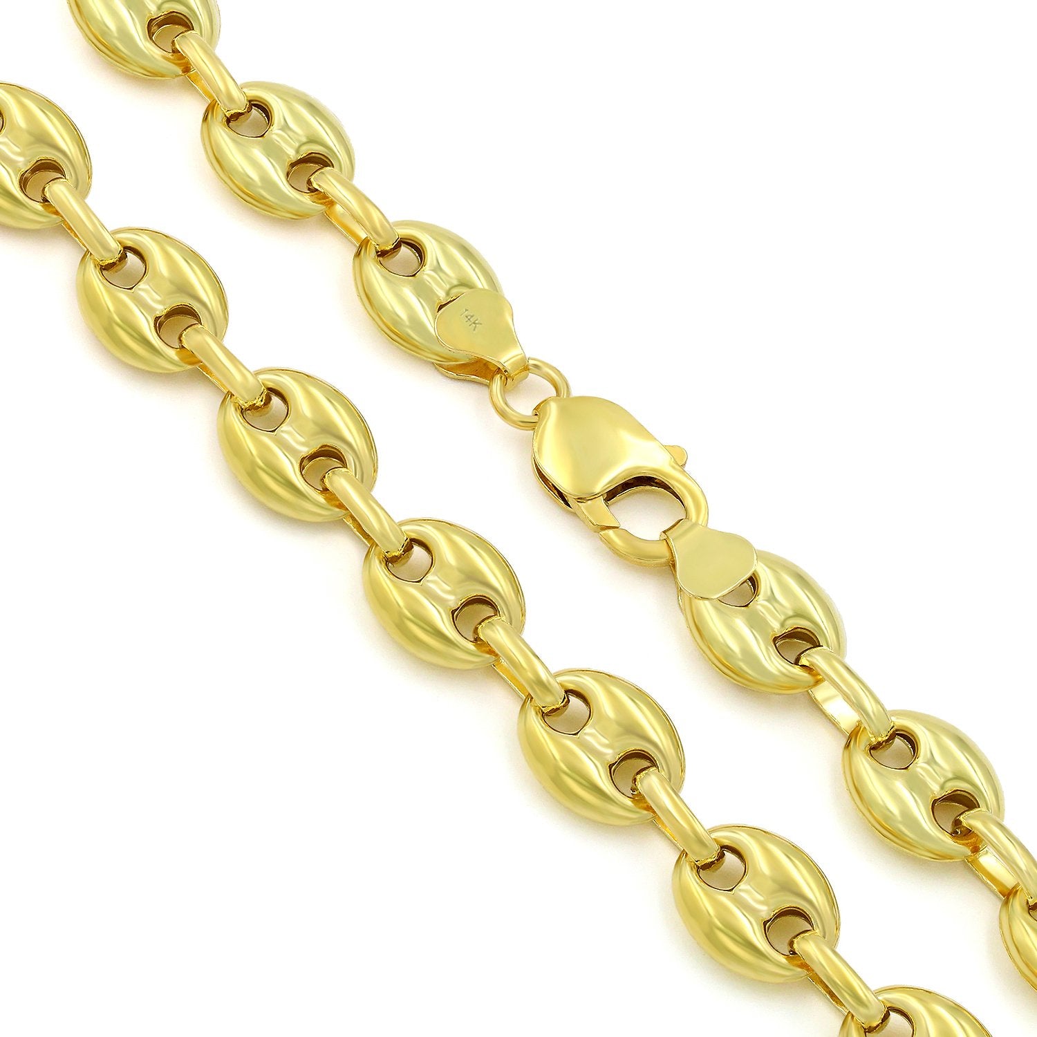 14K Yellow Gold Hollow Puffed Mariner Chain1
