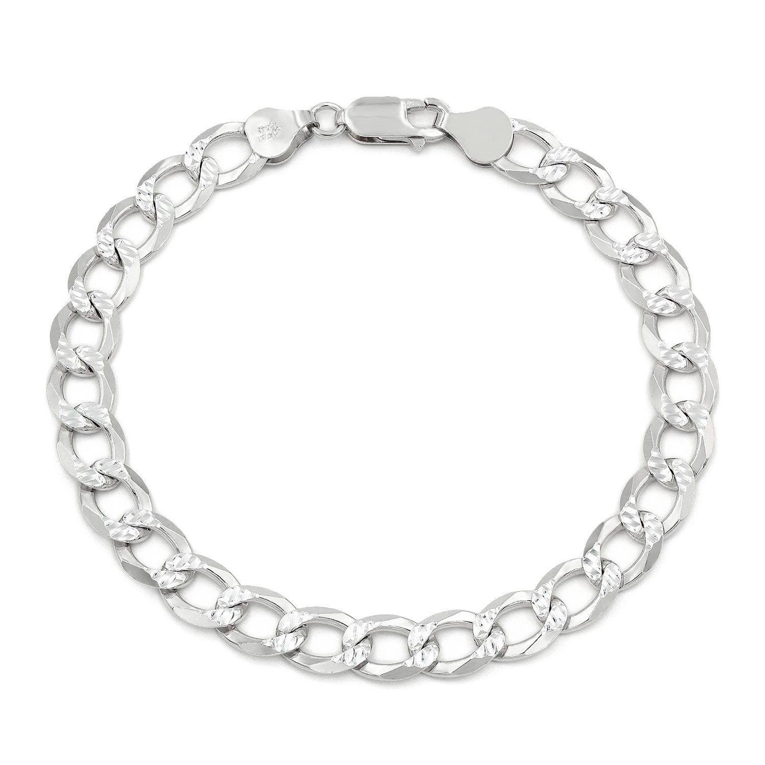 NOVICA Sterling Silver Marcasite Link Bracelet – “Blessed Moon” Design, Handcrafted, 7” Length, Oxidized Silver & Faceted Stones