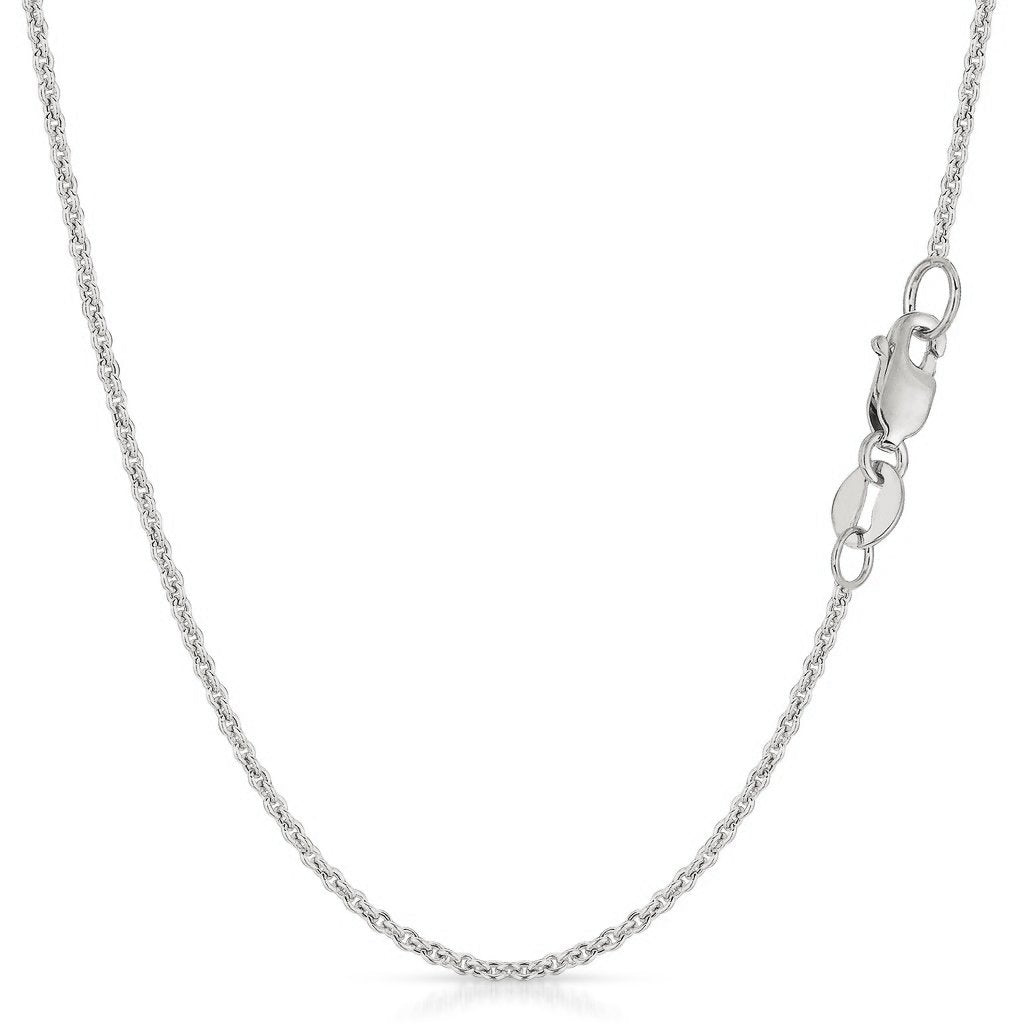 Collana In Oro Bianco 14K Con Catena Forsantina 1.5 Mm - Gioiello Elegante In Diverse Lunghezze, In Scatola Regalo