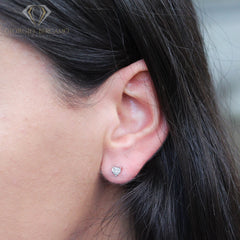 925 Sterling Silver 4mm - 8mm Heart Stud Earrings