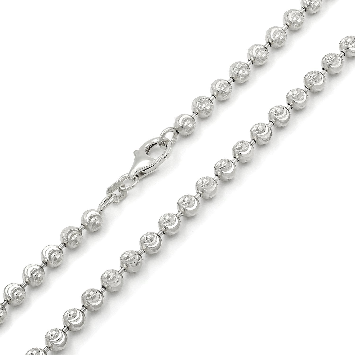 thumbnail image 2 of 925 Sterling Silver 4mm Ball Bead Necklace – 19 Inch With Free Gift Bag 2 of 2