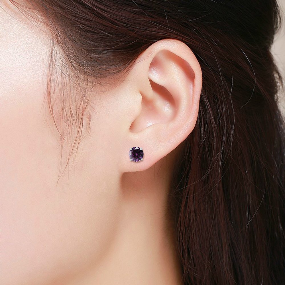 Aggregate more than 230 black sapphire stud earrings