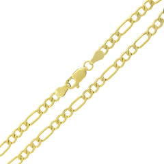 10K Yellow Gold 3mm Hollow Figaro Link Chain
