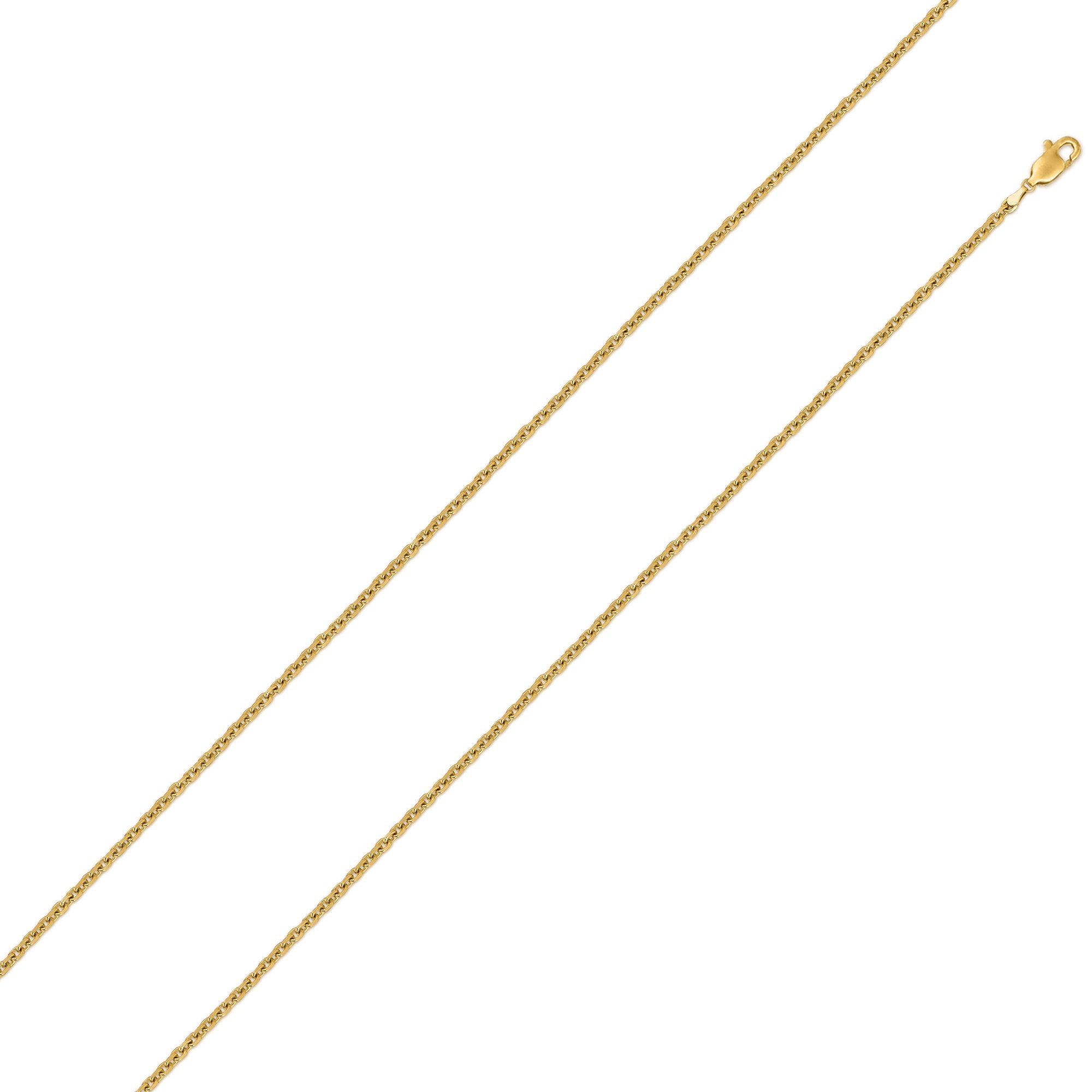 14K Yellow Gold 0.5mm Cable Diamond Cut Chain