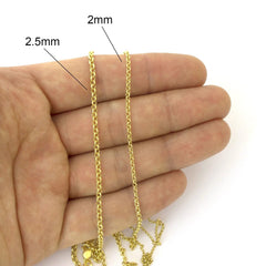 10K Yellow Gold 2.5mm Rolo Chain