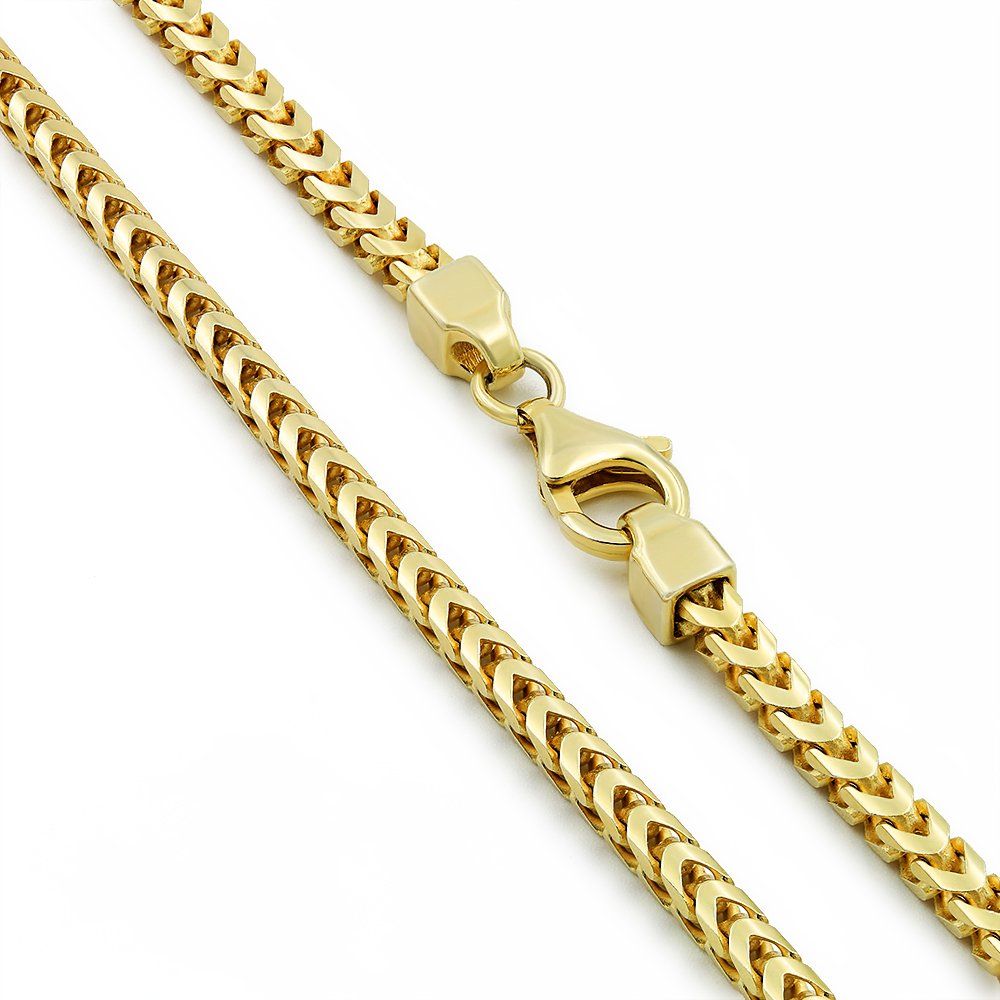 14K Yellow Gold 3mm Solid Franco Chain