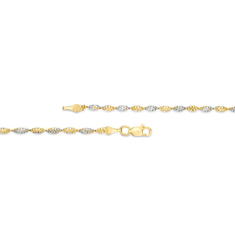 14K Two-Tone Gold 2mm Singapore Chain