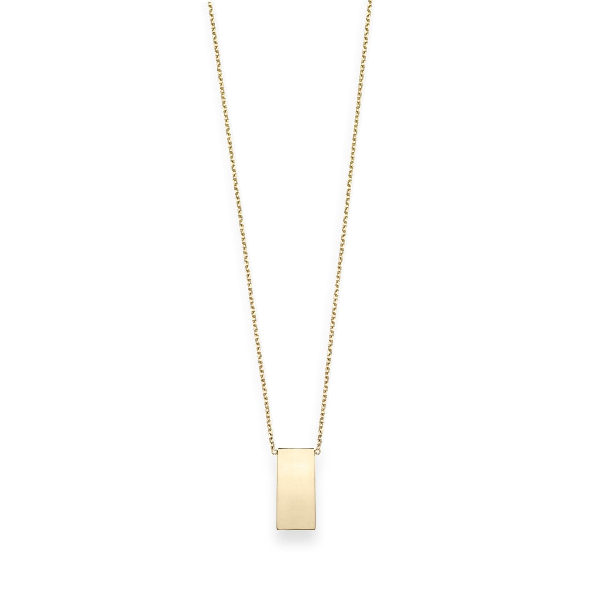 14K Gold Engraveable Vertical Bar Necklace