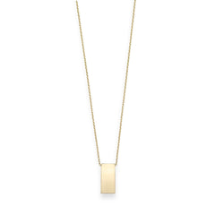 14K Gold Engraveable Vertical Bar Necklace