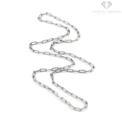925 Sterling Silver 3mm Paper Clip Rhodium Plated Chain