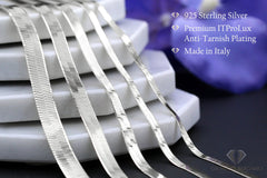 925 Sterling Silver 9.5mm Flat Herringbone Link ITProLux Chain