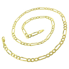 14K Yellow Gold 6.5mm Hollow Figaro Link Chain