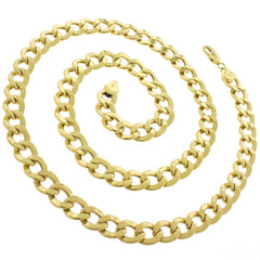 14K Yellow Gold 9.5mm Hollow Cuban Curb Link Chain