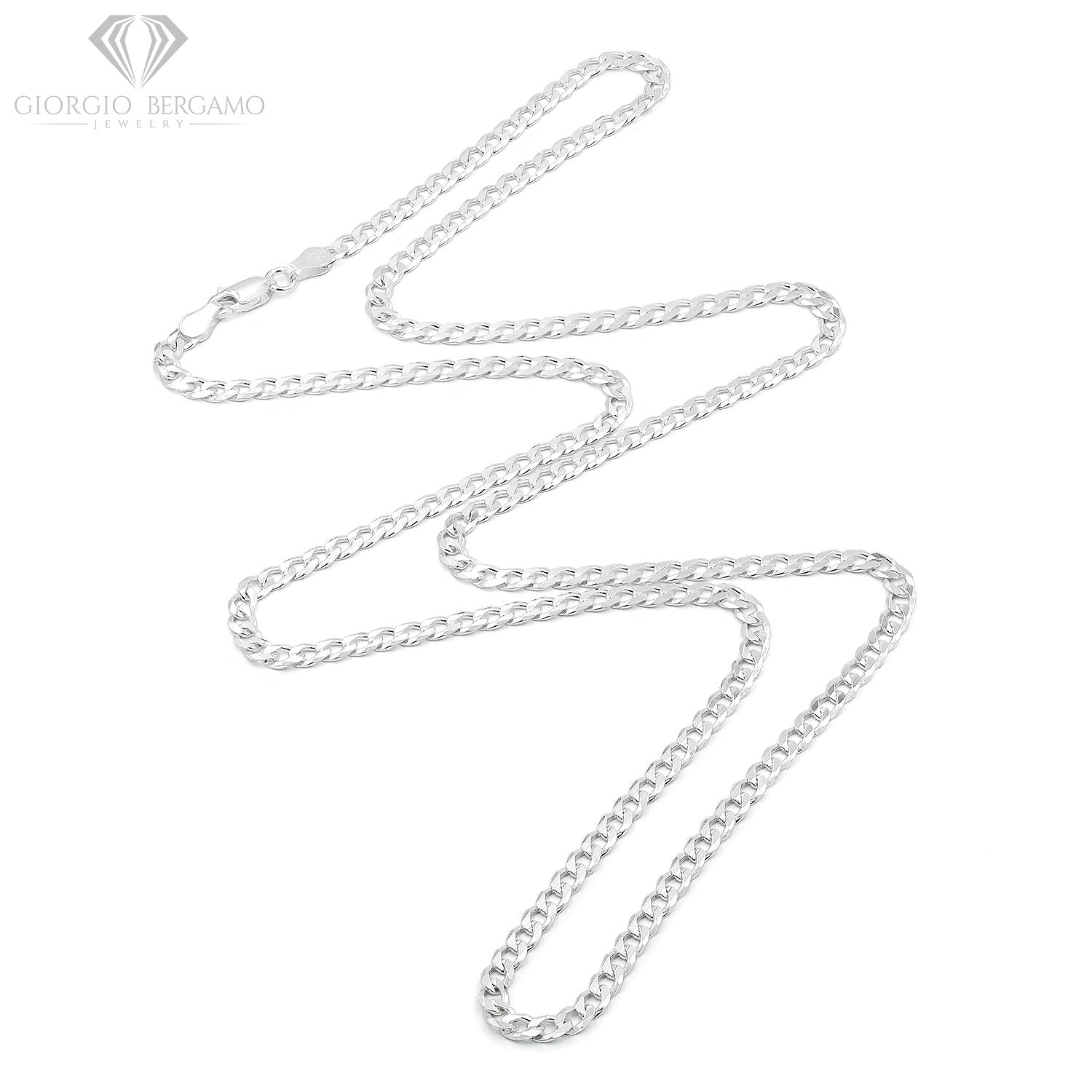 925 Sterling Silver Solid Cuban 3.5mm ITProLux Curb Link Chain