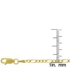 10K Yellow Gold 2.5mm Solid Figaro Link Chain