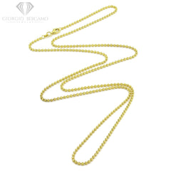 925 Sterling Silver 2mm Moon-Cut Ball Bead Gold Plated Chain