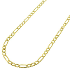 14K Yellow Gold 3mm Solid Figaro Link Chain
