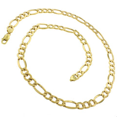 14K Yellow Gold 9mm Hollow Figaro Link Chain