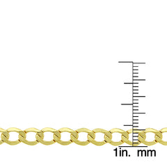 10K Yellow Gold 5.5mm Hollow Cuban Curb Link Chain