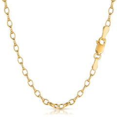 14K Yellow Gold 4.5mm Oval Rolo Chain