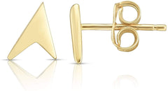 14K Gold Polished Arrow Pointer Stud Earrings, Giorgio Bergamo