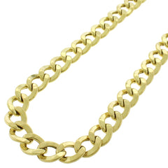 14K Yellow Gold 9.5mm Hollow Cuban Curb Link Chain