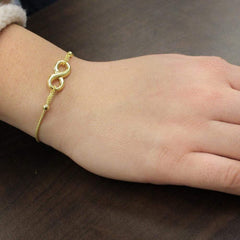 14K Yellow Gold Infinity Adjustable Pull Bolo Bracelet