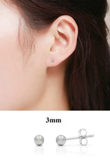 14K White Gold 3mm - 10mm Polished Round Ball Stud Earrings + Combo Packs