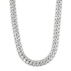 925 Sterling Silver Micro Pave Miami Cuban Edged Chain or Bracelet, Iced Out Lock