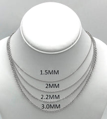 14K White Gold 2mm Forsantina Cable Chain