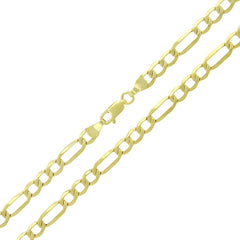 10K Yellow Gold 4.5mm Hollow Figaro Link Chain