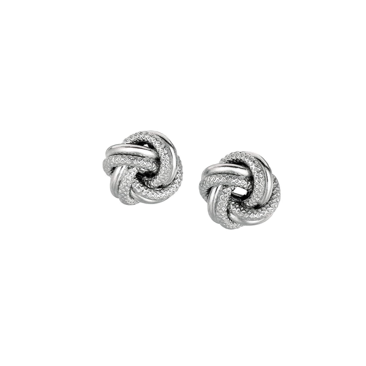 925 Sterling Silver Textured Love Knot Stud Earrings