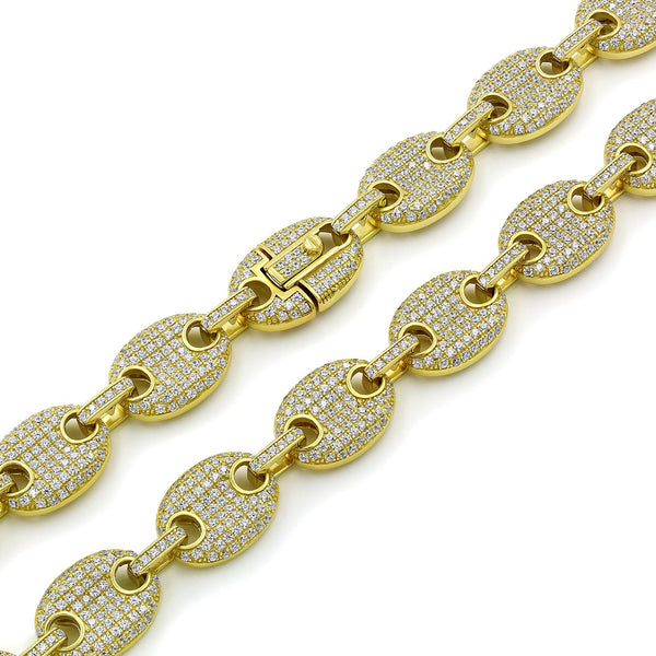 glitter Iced Out Mariner Chain グリッター Iced Out Mariner Chain 【GOLD / SILVER】 | Glitter