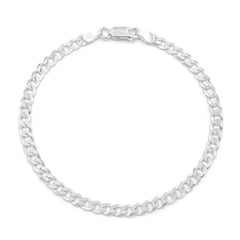 925 Sterling Silver Solid Cuban 4mm ITProLux Curb Link Bracelet