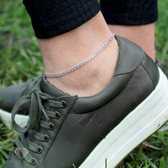 925 Sterling Silver Double Link, Curb Anklet, ITProLux Ankle Bracelet