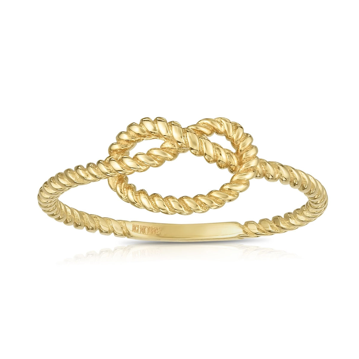 14K Yellow Gold Braided Minimalist Knot Ring