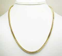 925 Sterling Silver 3mm Hollow Franco Gold Plated Chain