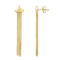 14K Yellow Gold Multi-Strand Curb Link Chandelier Earring