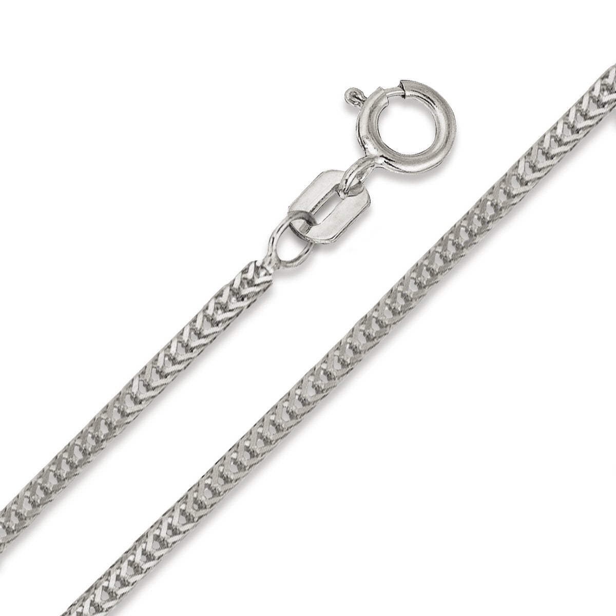 14K White Gold 1mm Foxtail Chain