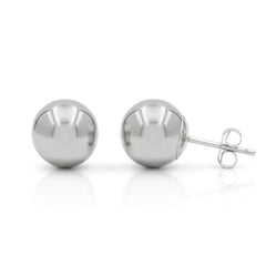 14K White Gold 3mm - 10mm Polished Round Ball Stud Earrings + Combo Packs
