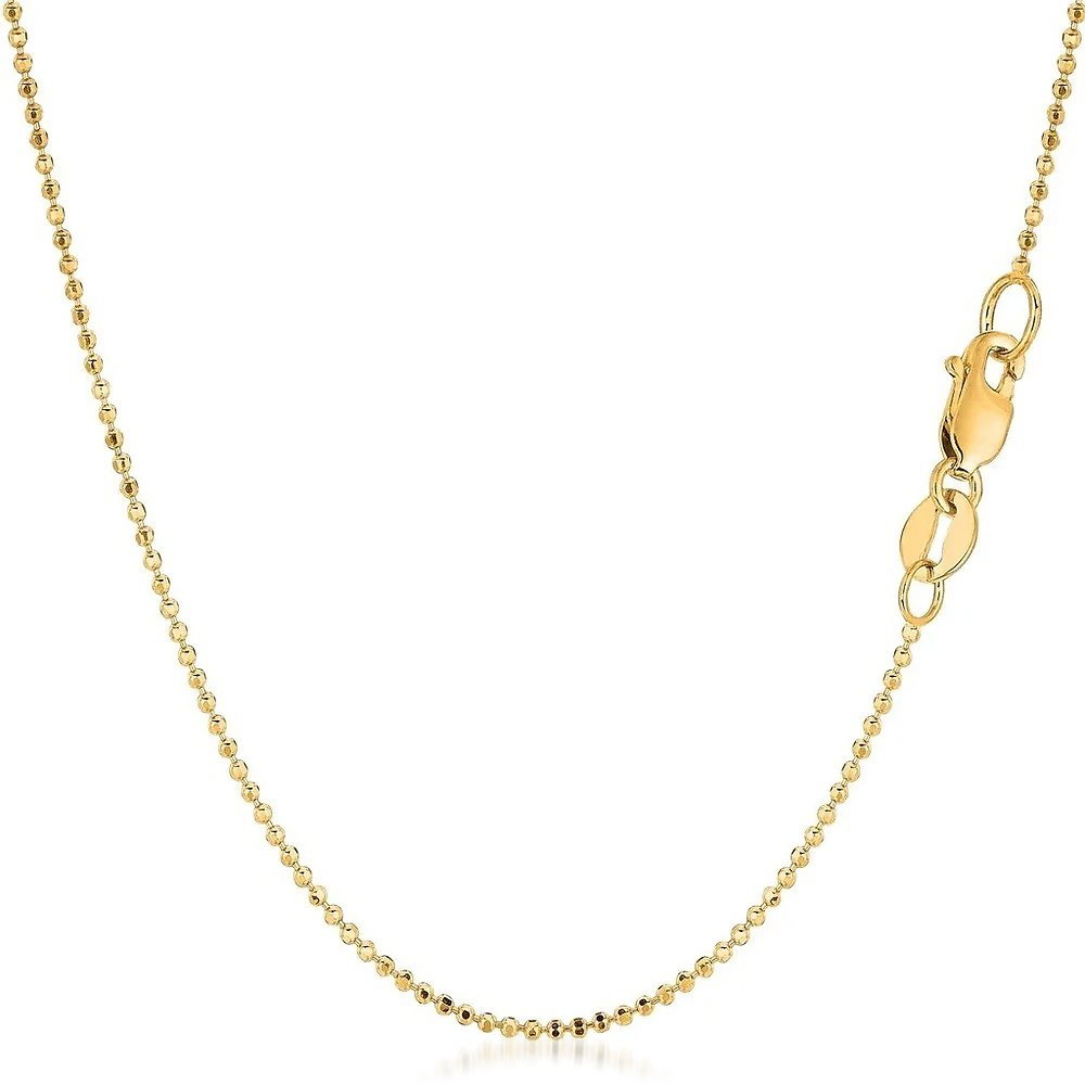 14k Bead Chain 16 Inch - Unique Gold & Diamonds