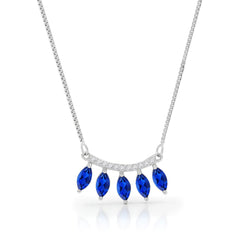 925 Sterling Silver Curved Bar Marquee Drop Minimalist Necklace