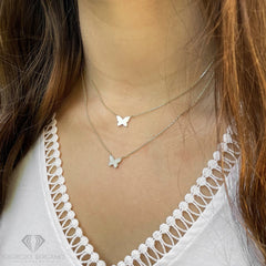 925 Sterling Silver Layered Butterfly Minimalist Necklace