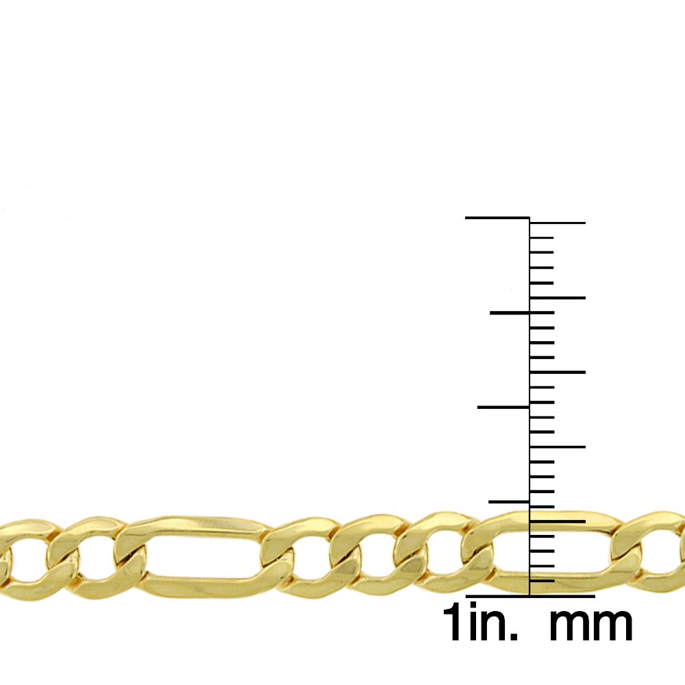 14K Yellow Gold 6mm Hollow Figaro Link Chain