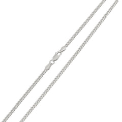10K White Gold 1mm Solid Miami Cuban Gourmette Curb Link Chain