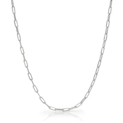 14K White Gold Paper Clip 2.5mm Link Chain