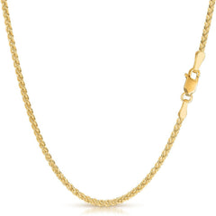 14K Yellow Gold Solid Wheat 2mm Chain