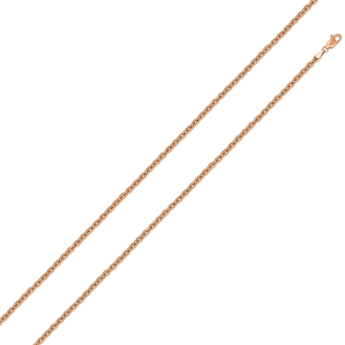 10K Rose Gold 1mm Cable Diamond Cut Chain
