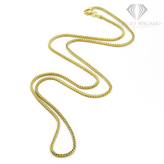 925 Sterling Silver 1.5mm Solid Franco Gold Plated Chain